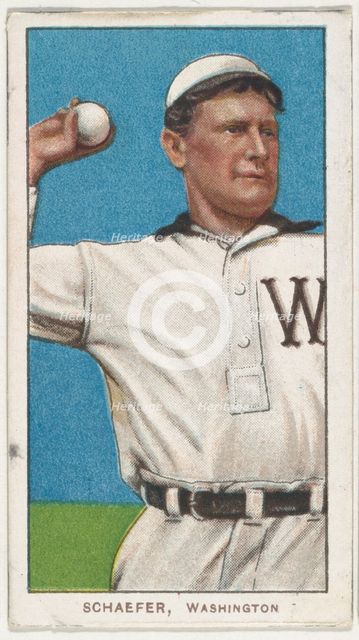 Schaefer, Washington, American League, from the White Border series (T206) for the Amer..., 1909-11. Creator: American Tobacco Company.