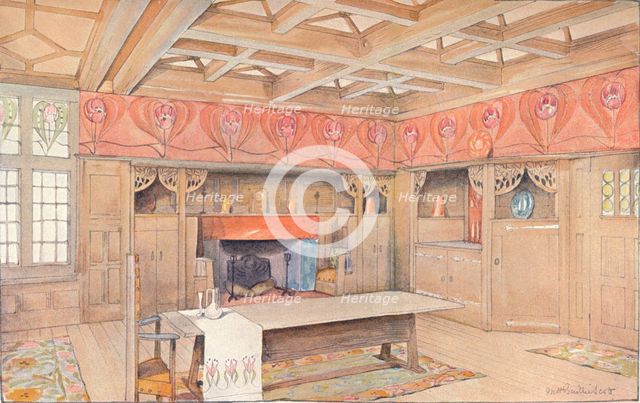 'Scheme for the decoration of a dining-room', c1900. Artist: Mackay Hugh Baillie Scott.