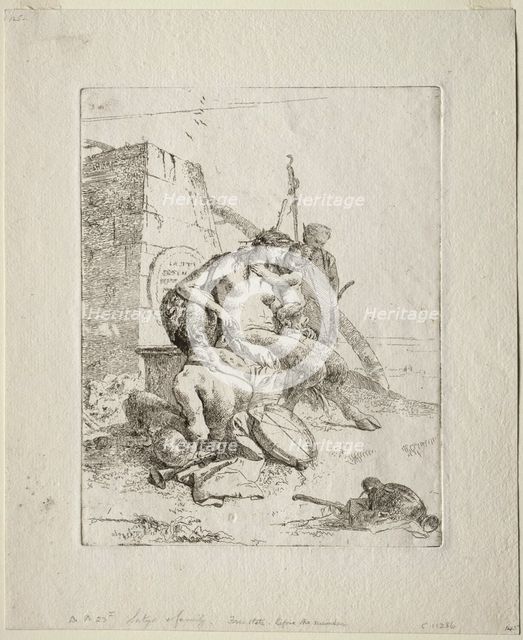 Scherzi: Satyr Family with the Obelisk. Creator: Giovanni Battista Tiepolo (Italian, 1696-1770).