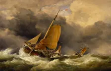 Scheveningen Pincks off the Coast of Yarmouth, 1864. Creator: Edward William Cooke