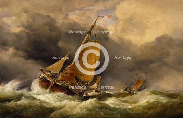 Scheveningen Pincks off the Coast of Yarmouth, 1864. Creator: Edward William Cooke.