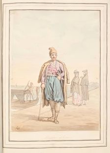 Schiavon of Venice, leaf from A Collection of Dresses by David Allan Mostly from Nature 1776. Creator: David Allan
