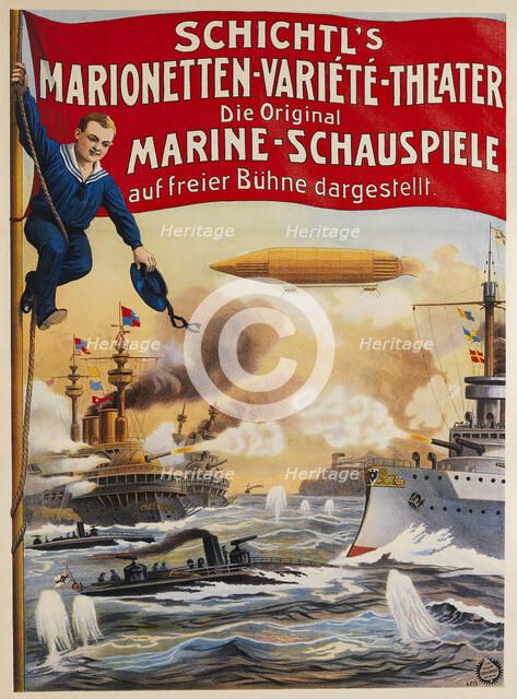 Schichtl's Puppet Theater - The Original Marine Spectacles, c. 1910. Creator: Friedländer, Adolph (1851-1904).