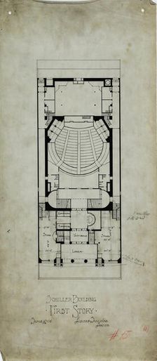Schiller Building Rental Plans, Chicago, Illinois, Plan, c. 1891-1893. Creator: Adler & Sullivan