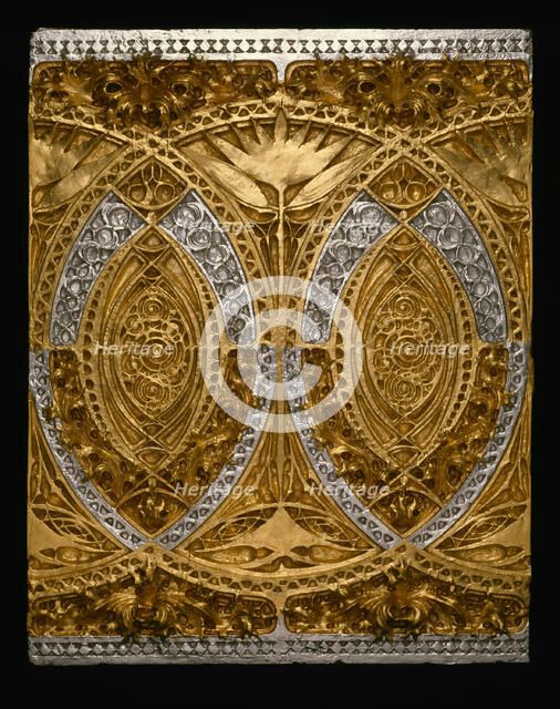 Schiller Theatre Building, Chicago, Illinois: Banquet Room Frieze Panel (Restored), c. 1891/93. Creator: Adler & Sullivan.