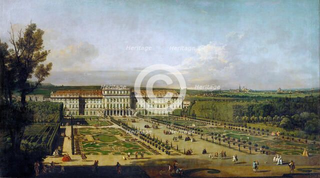 Schönbrunn Palace viewed from the gardens, Between 1758 and 1761. Artist: Bellotto, Bernardo (1720-1780)