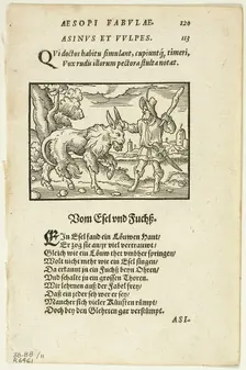 Schöne Figuren vor alle Fabeln Esopi (Aesop's Fables), plate eleven...1566, assembled...1937. Creator: Virgil Solis