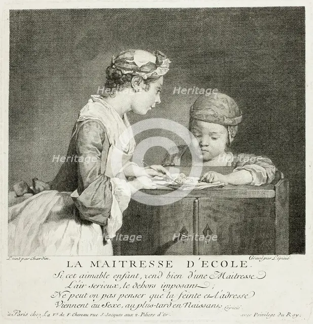 School Mistress, c. 1740. Creator: Francois Bernard Lepicie.