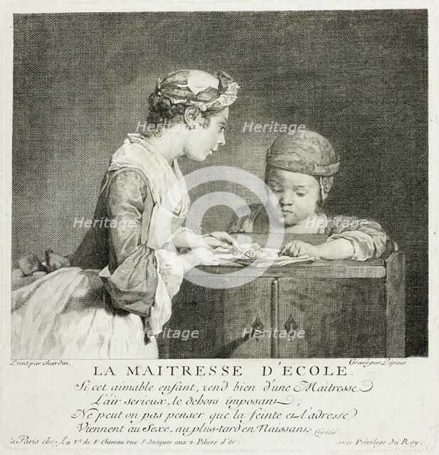 School Mistress, c. 1740. Creator: Francois Bernard Lepicie.