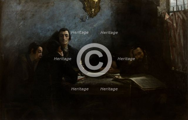 School of Talmudists, 1887. Creator: Samuel Hirszenberg.