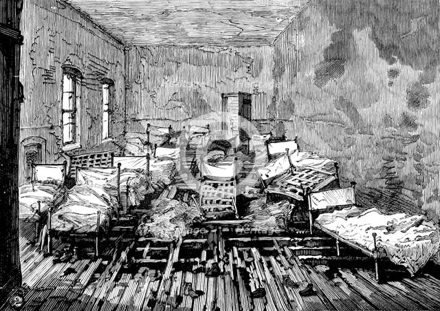 School of the Whitechapel and Poplar Unions fire: dormitories where children were suffocated, 1890. Creator: Unknown.