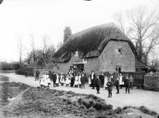 School children outside Hinton Waldrist Post Office, Oxfordshire, c1900. Artist: Henry Taunt