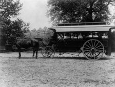 School children of the 6th Division in a horse-drawn car, (1899?). Creator: Frances Benjamin Johnston