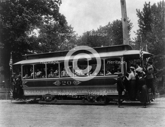 School children of the 6th Division on a Columbia Railway Company trolley car no. 20, (1899?). Creator: Frances Benjamin Johnston.