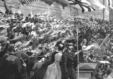 School children from St Saviours and Mrs Newcomen's school cheering the Prince of Wales..., , 1886 Creator: Unknown