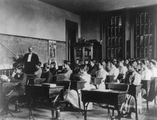 School children studying anatomy or health, Washington, D.C., (1899?). Creator: Frances Benjamin Johnston