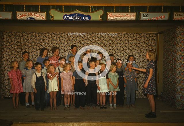 School children singing, Pie Town, New Mexico, 1940. Creator: Russell Lee.