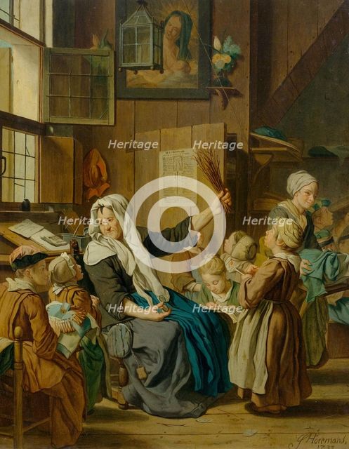 School class with teacher, 1733. Creator: Horemans, Jan Josef, the Younger (1714-1790).