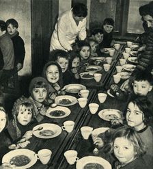 School Dinner for Evacuated Children 1943. Creator: Unknown