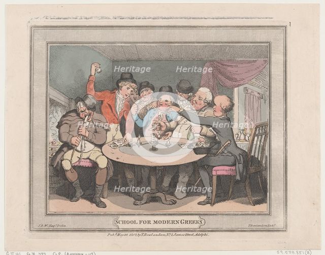 School for Modern Greeks, May 10, 1802., May 10, 1802. Creator: Thomas Rowlandson.
