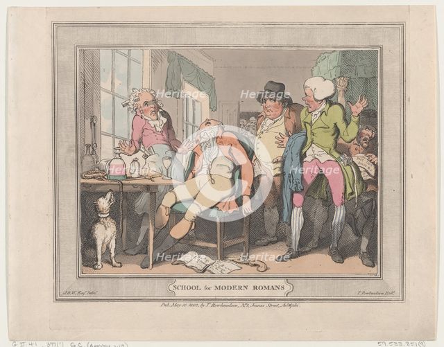 School for Modern Romans, May 10, 1802., May 10, 1802. Creator: Thomas Rowlandson.