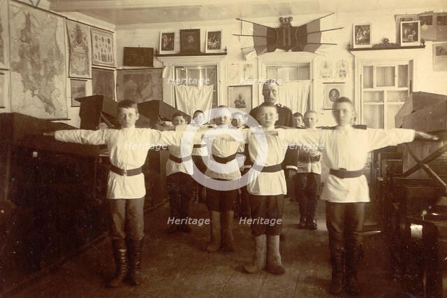 School Gymnastics, 1909. Creator: Nikolai Georgievich Katanaev.