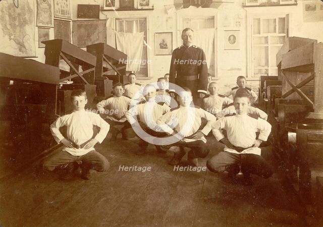 School Gymnastics, 1909. Creator: Nikolai Georgievich Katanaev.