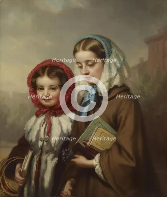 School Girls, 1860. Creator: George Augustus Baker.