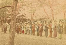 School Girls Out for a Walk in Ueno Park, Tokyo, 1897. Creator: Ogawa Kazumasa