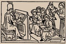 School lessons. From Speculum Vitae Humanae by Rodericus Zamorensis, 1479. Creator: Anonymous