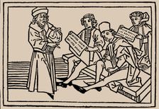 School lessons. From Speculum Vitae Humanae by Rodericus Zamorensis, 1479. Creator: Anonymous