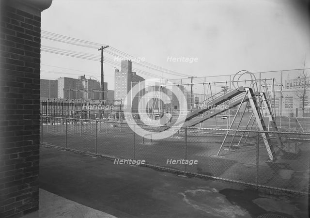 School playground (PS 122), Kingsbridge Rd. and Bailey Ave., Bronx, 1955. Creator: Gottscho-Schleisner, Inc.