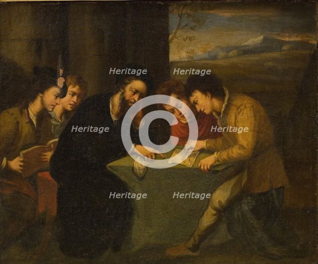 School Teaching, a Teacher with Four Pupils, 1656-1725. Creator: Pasquale de' Rossi.