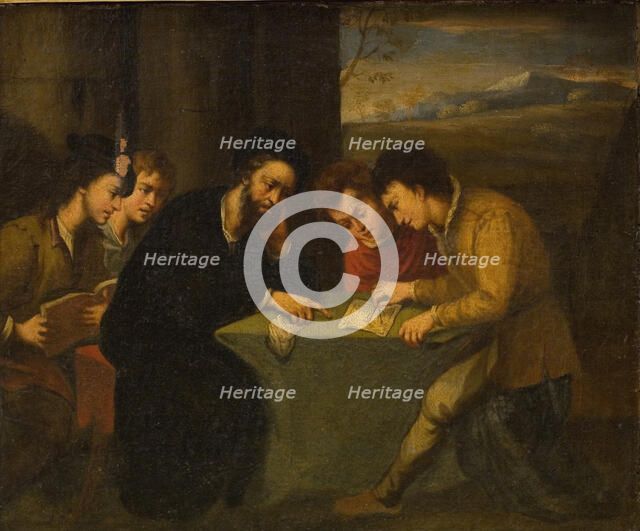 School Teaching, a Teacher with Four Pupils, 1656-1725. Creator: Pasquale de' Rossi.