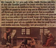 School with school master and children, 1516. Creator: Ambrosius Holbein