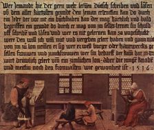 School with school master and children, 1516. Creator: Ambrosius Holbein