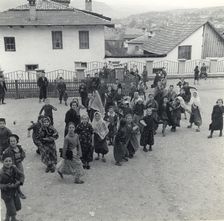 Schoolchildren in the playground, Sarajevo, Bosnia-Hercegovina, Yugoslavia, 1939