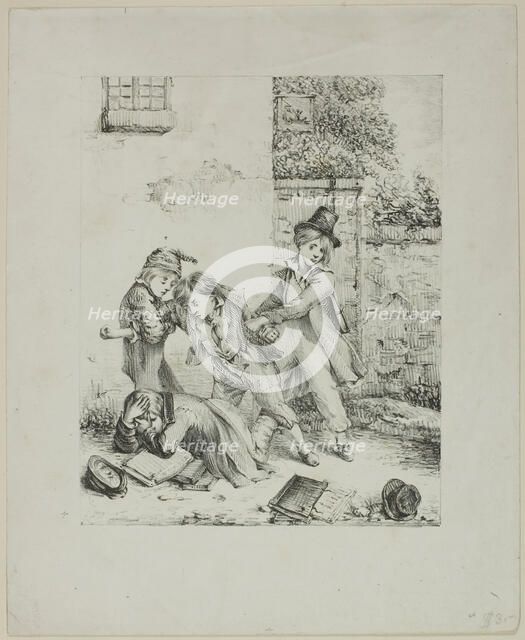Schoolboys Fighting, n.d. Creator: Auguste Bry.