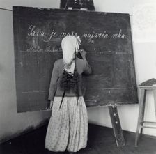 Schoolgirl in Sarajevo, Bosnia-Hercegovina, Yugoslavia, 1939. Creator: Unknown