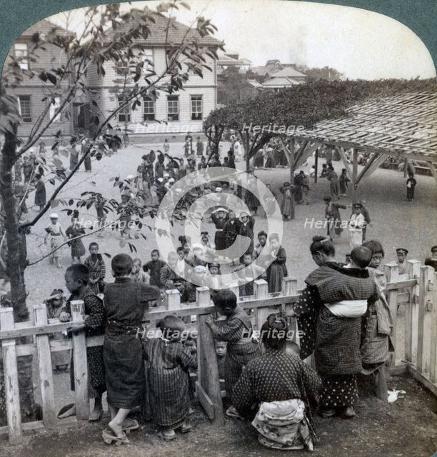 Schoolhouse and grounds, Yokohama, Japan, 1904. Artist: Underwood & Underwood