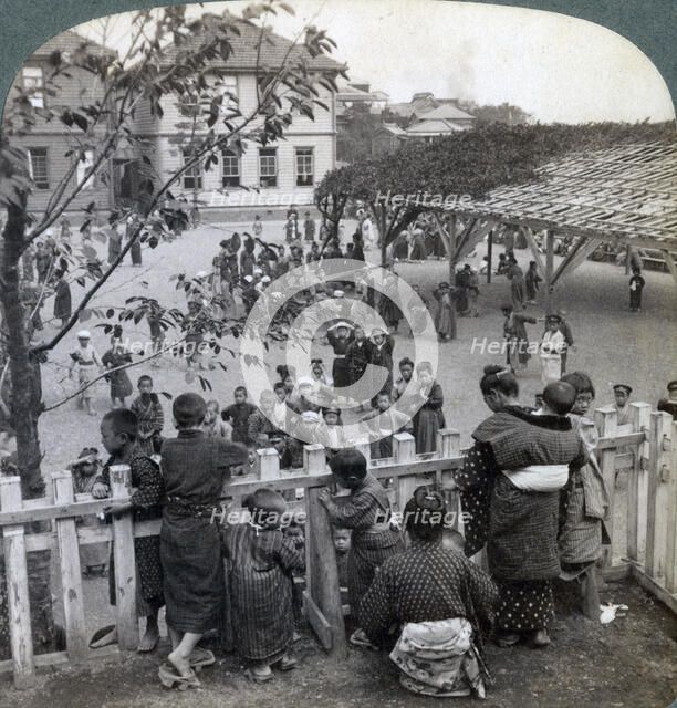 Schoolhouse and grounds, Yokohama, Japan, 1904. Artist: Underwood & Underwood