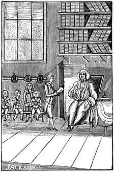 Schoolmaster and his pupils, 18th century