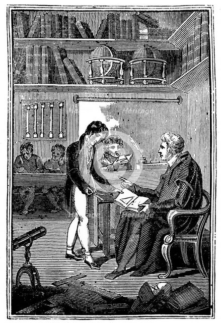 Schoolmaster and pupils, c1820. Artist: George Fisher