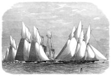 Schooner match of the Royal Thames Yacht Club on June 16: rounding the Water Lily off Shoebury, 1864 Creator: Smyth
