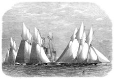 Schooner match of the Royal Thames Yacht Club on June 16: rounding the Water Lily off Shoebury, 1864 Creator: Smyth
