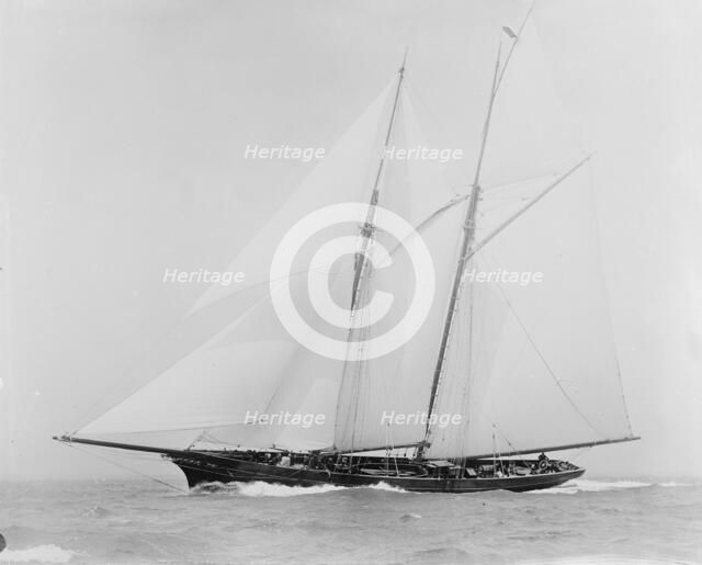 Schooner (Waterwitch?) under sail, c1936. Creator: Kirk & Sons of Cowes.