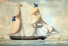 Schooner Thilda, 1830. Creator: Joseph Honore Maxim Pellegrin