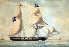 Schooner Thilda, 1830. Creator: Joseph Honore Maxim Pellegrin