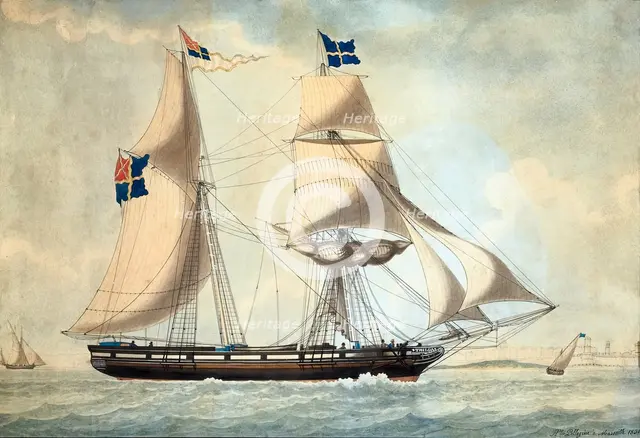 Schooner Thilda, 1830. Creator: Joseph Honore Maxim Pellegrin.