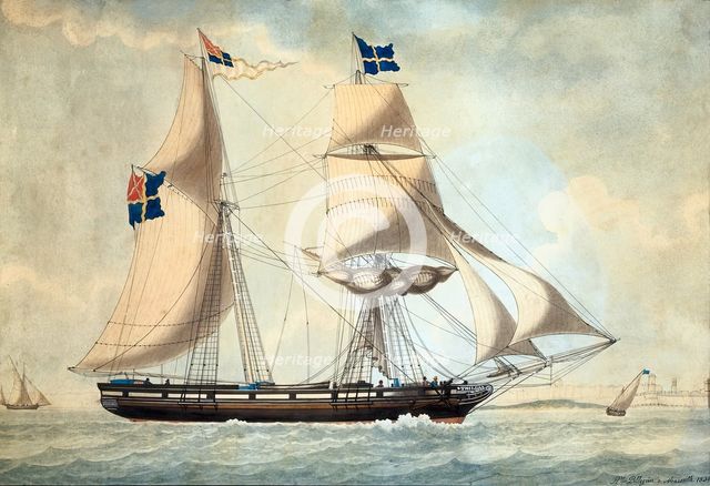 Schooner Thilda, 1830. Creator: Joseph Honore Maxim Pellegrin.